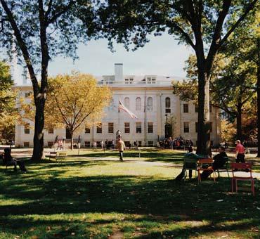 white stone University Hall building on Harvard University campus 